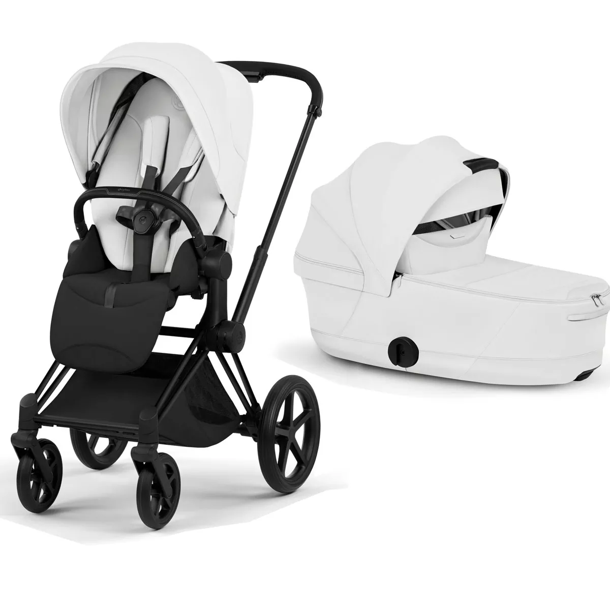 cochecito de bebé Cybex Priam Style Off White chasis Matt Black