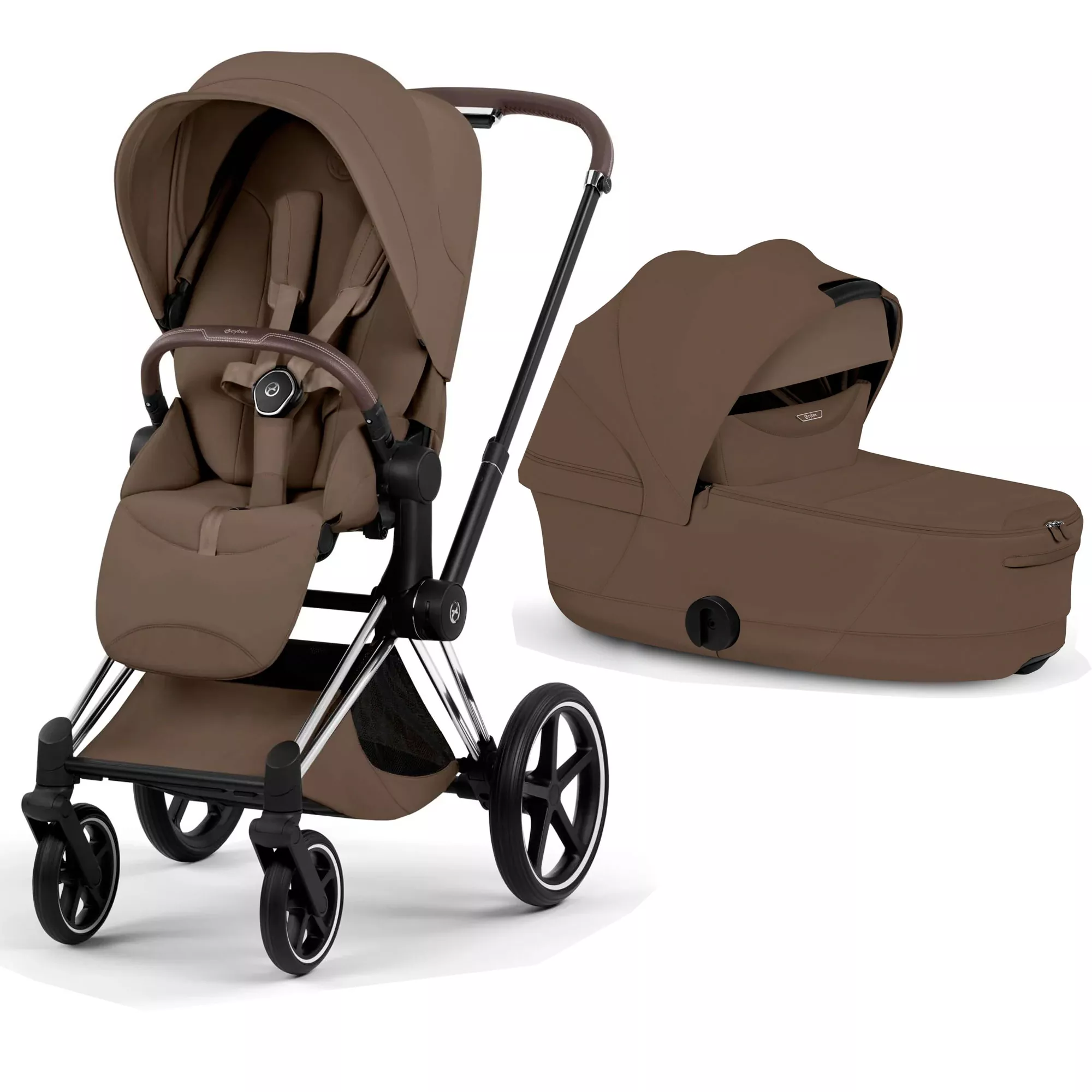 cochecito de bebé Cybex Priam Style Coconut Brown chasis Chrome Brown