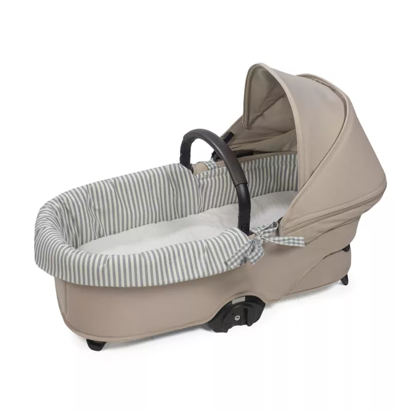 Cubre cuco con gomas - sabana ajustable Praline Vichy Matcha Walking Mum
