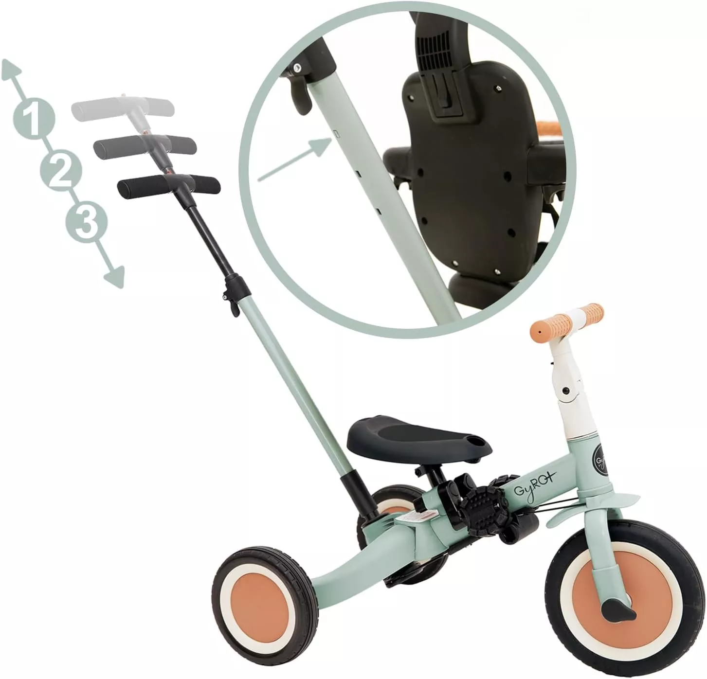 Triciclo Multifuncion Gyro plus green