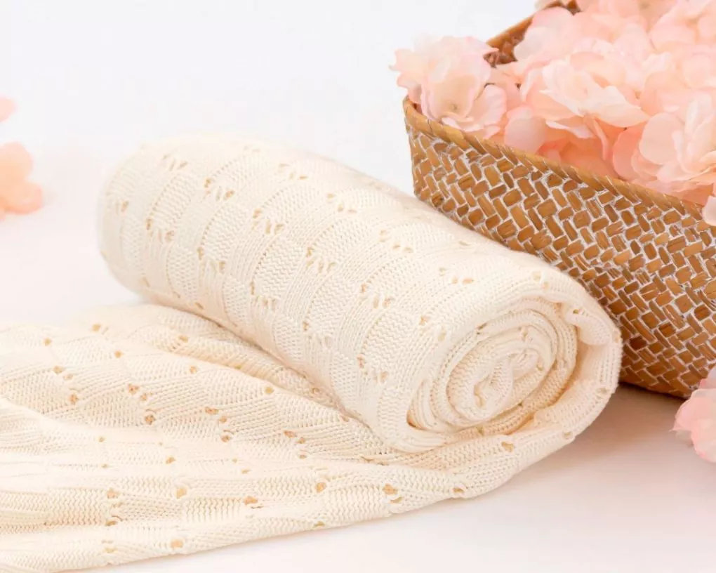 Mantita 80x110 cm Bambu para Bebe Blanco Roto