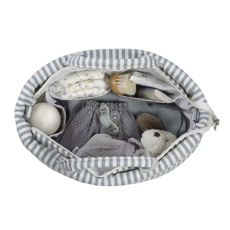 Bolsa Canastilla Praliné Rayas  Matcha Walking Mum