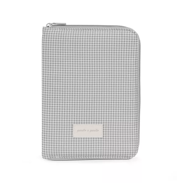 Portadocumentos Little Bloom Vichy Gris Pasito a Pasito