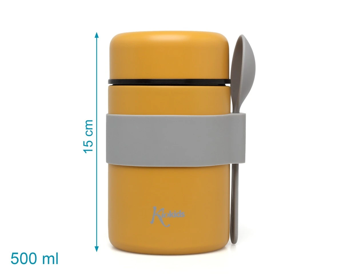 Termo Papillero de Acero Inoxidable 500 ml. con Cuchara Mostaza Kiokids