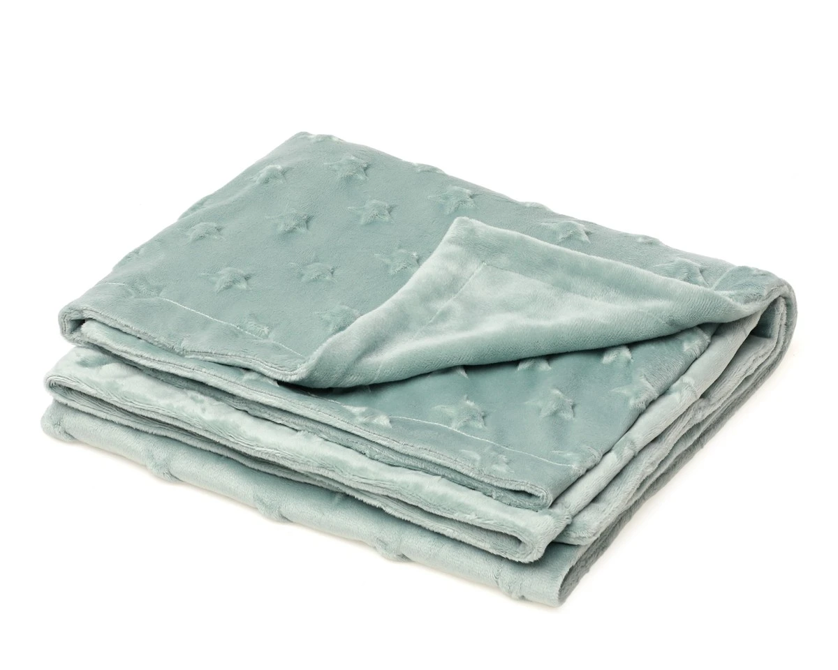 Manta para bebés con estrellas en relieve verde