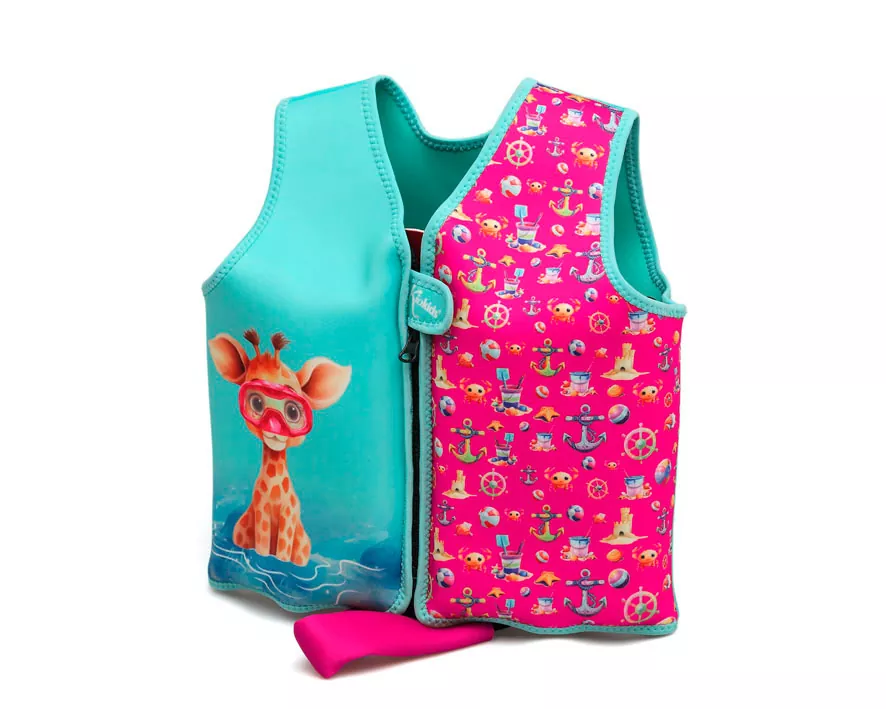 Chaleco Neopreno Flotación Animales Fucsia 12-24 meses