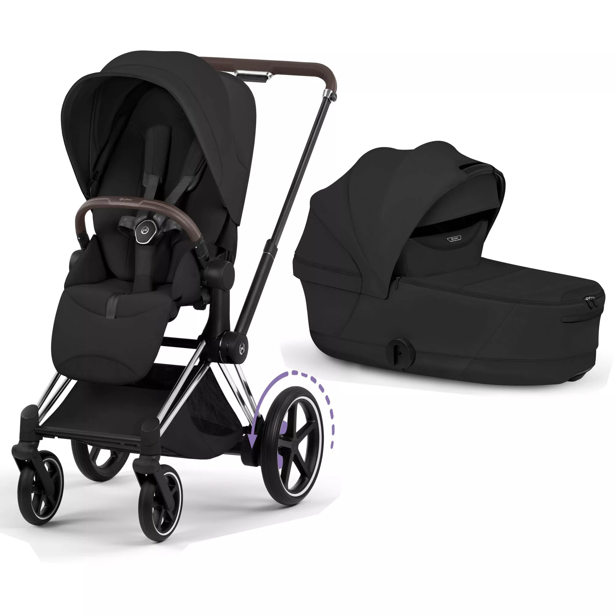 cochecito de bebé Cybex e Priam Style Sepia Black chasis Chrome Brown