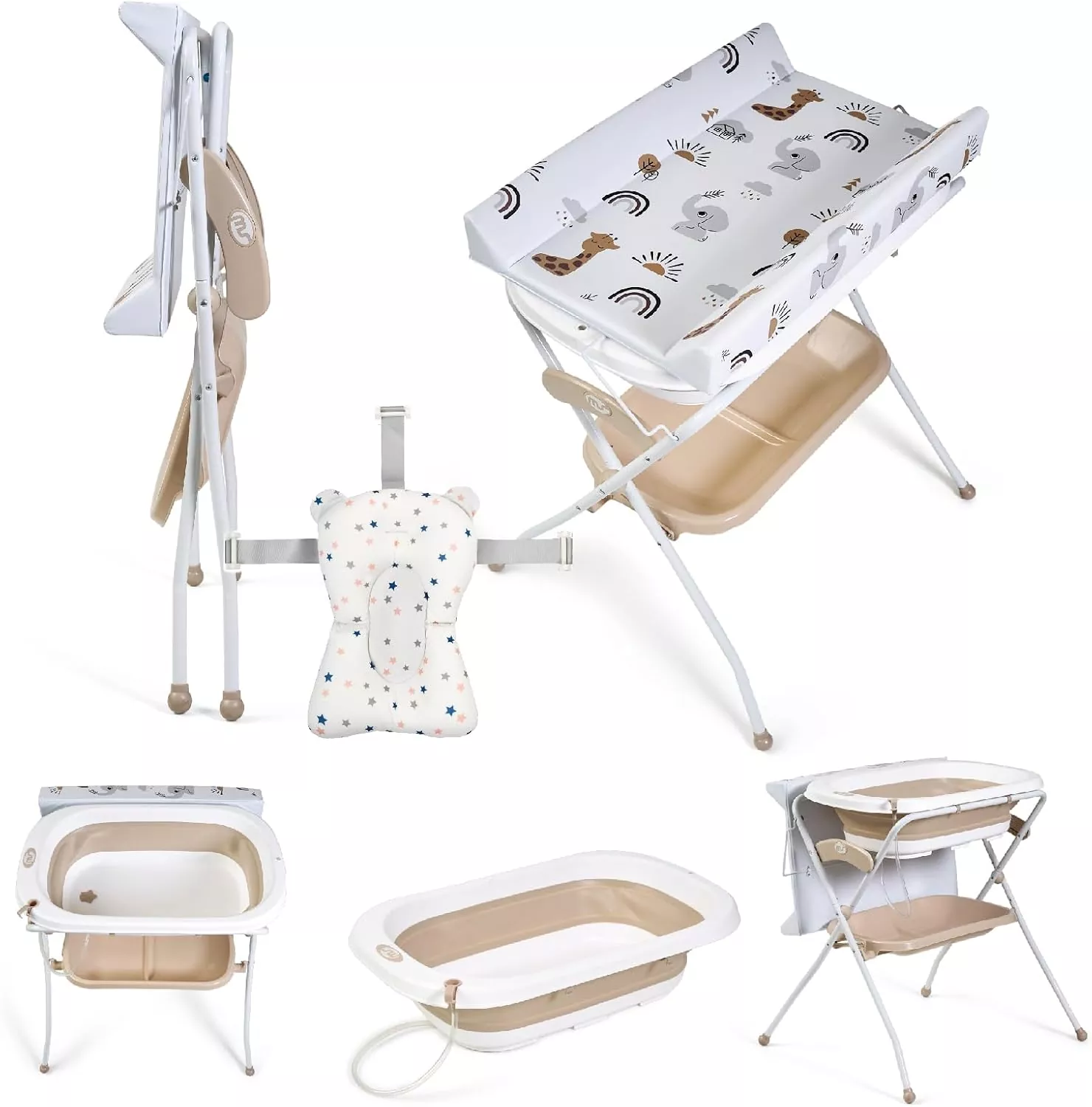 Bañera plegable con cambiador Zoe beige