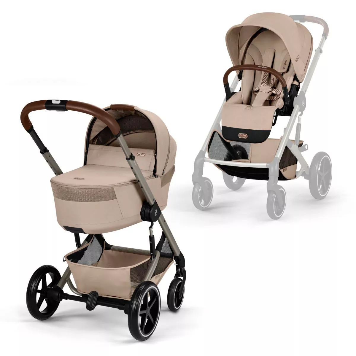 Duo Cybex Balios S lux capazo plegable Almond Beige