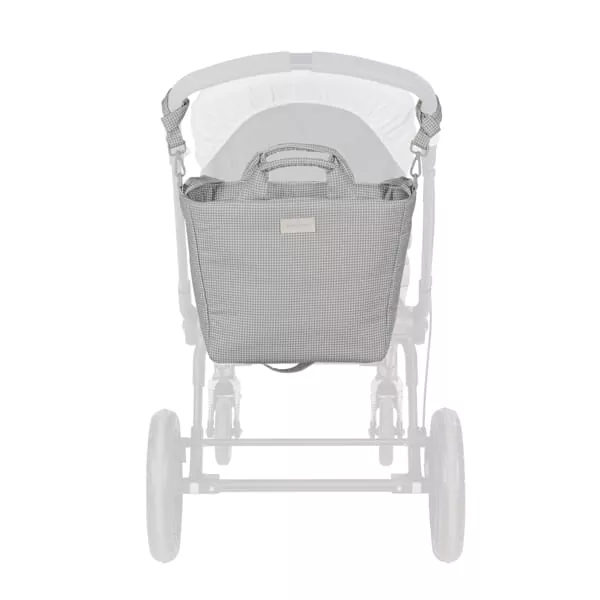 Bolsa canastilla Little Bloom Vichy Gris Pasito a Pasito