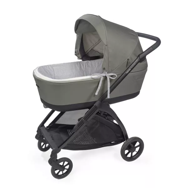 Cubre Cuco con Varillas- Sabana ajustable Little Bloom Vichy Gris Pasito a Pasito