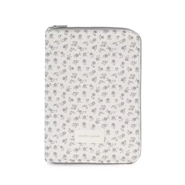 Portadocumentos Little Bloom Flor Gris Pasito a Pasito