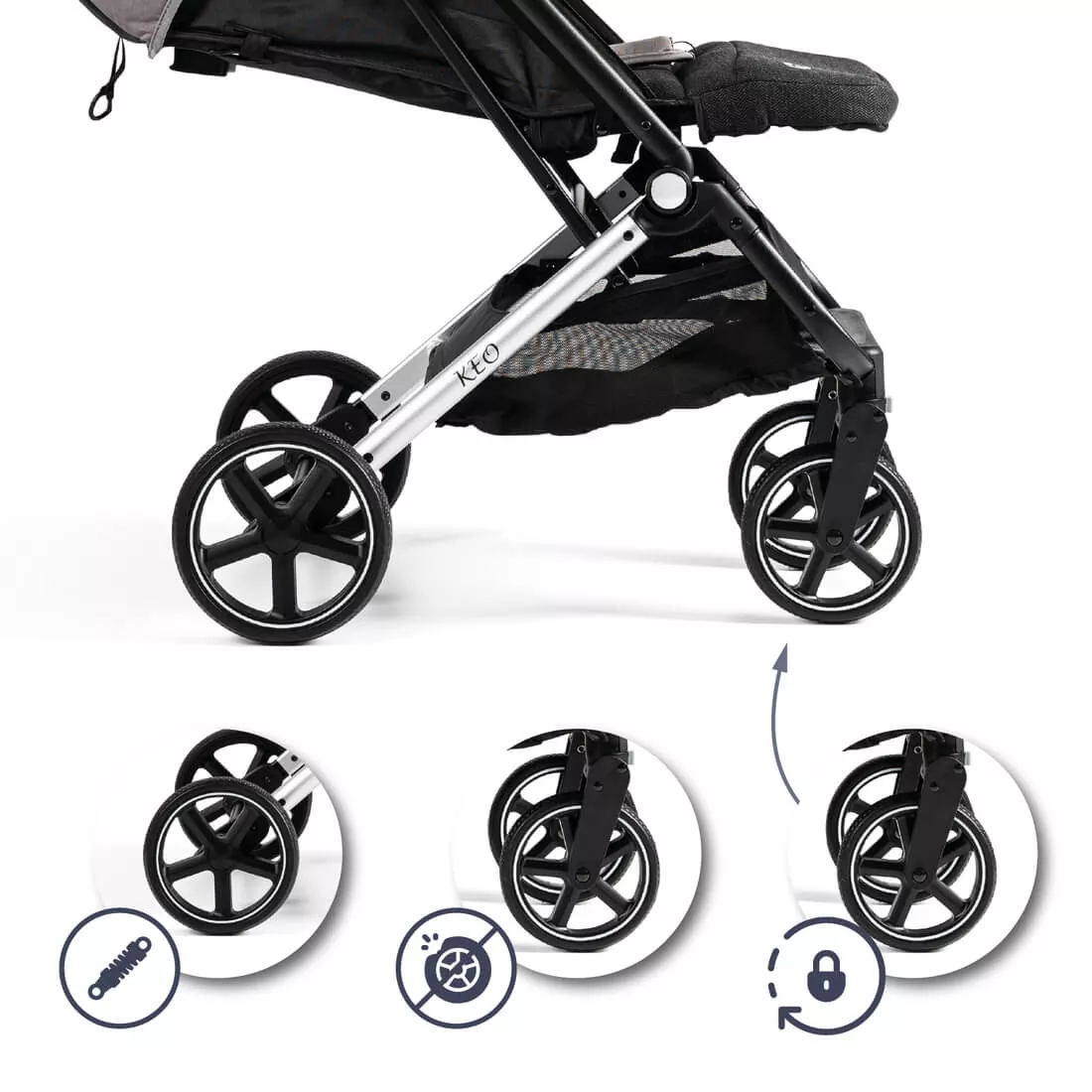 Silla de paseo Keo gris