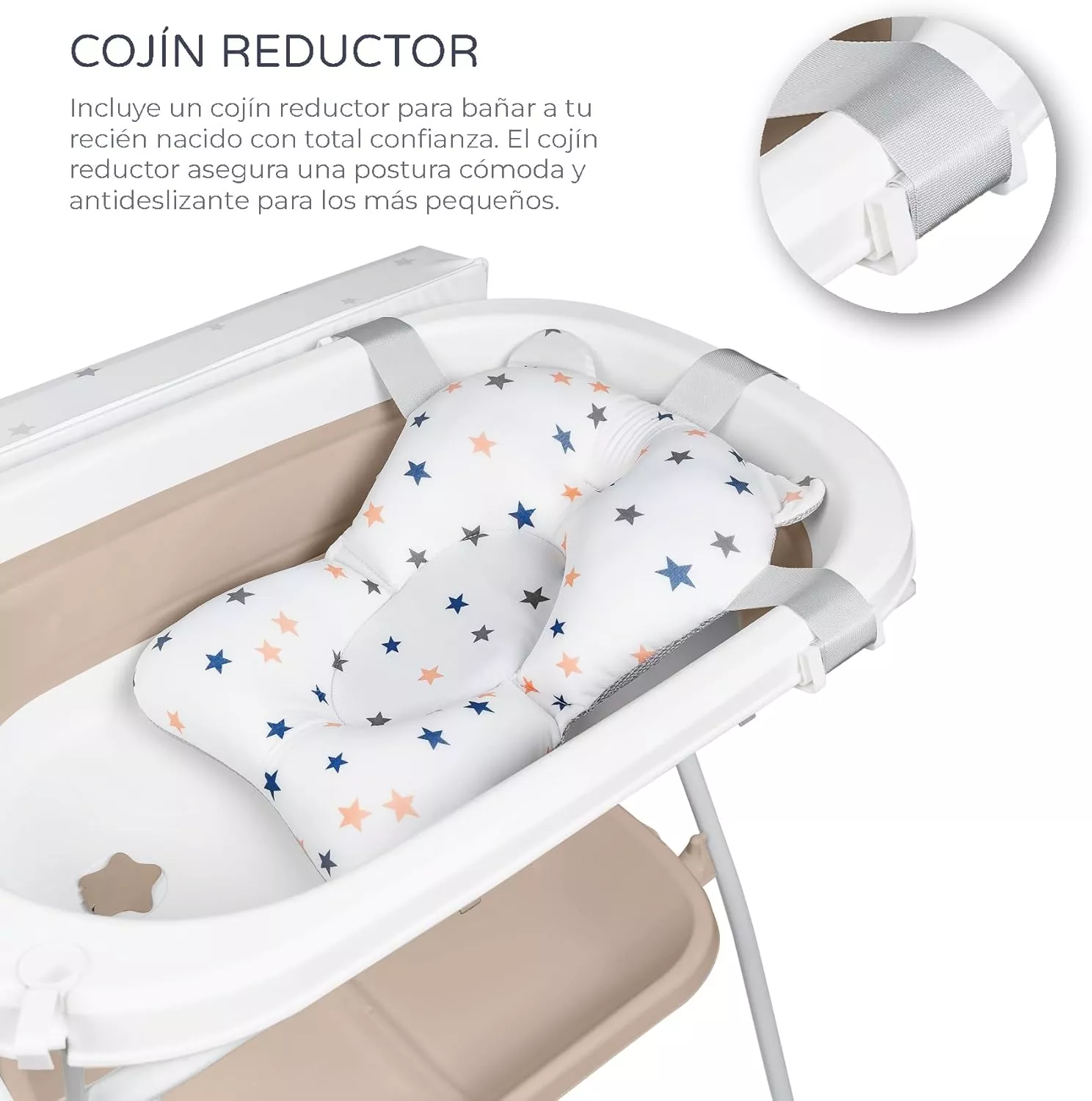 Bañera plegable con cambiador Zoe beige