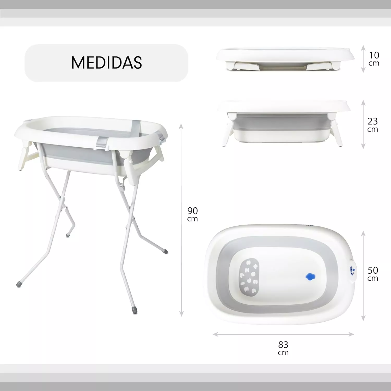 Bañera Plegable Iris con Accesorios 