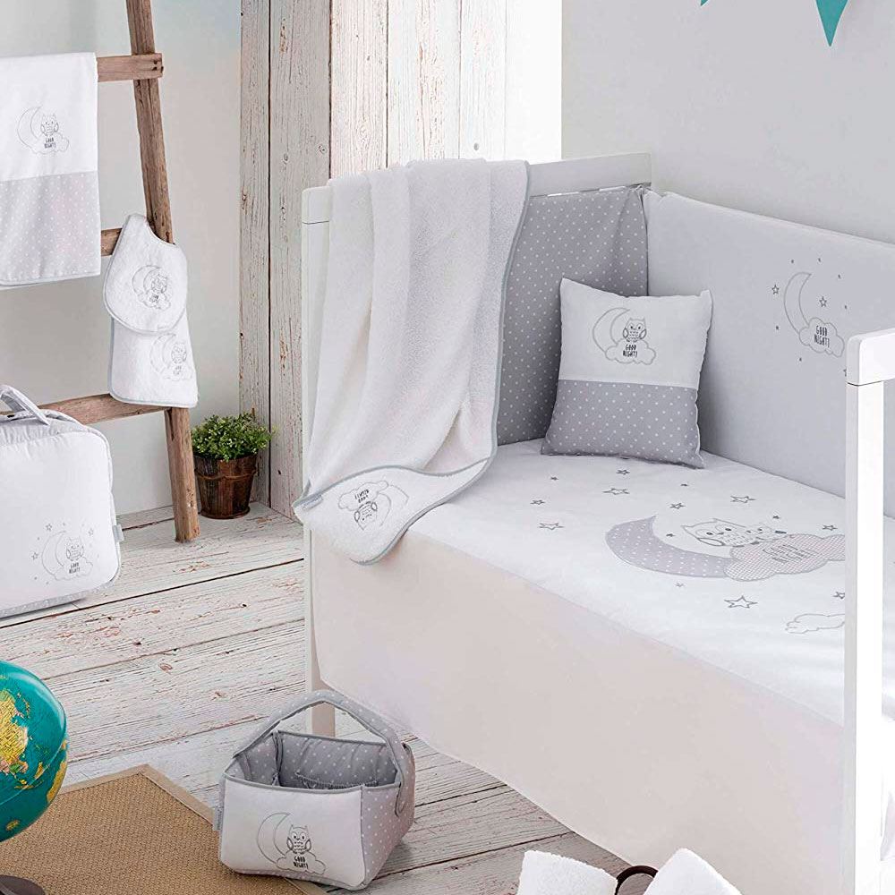 Edredon, Protector  Cuna 70x140 Night Gris