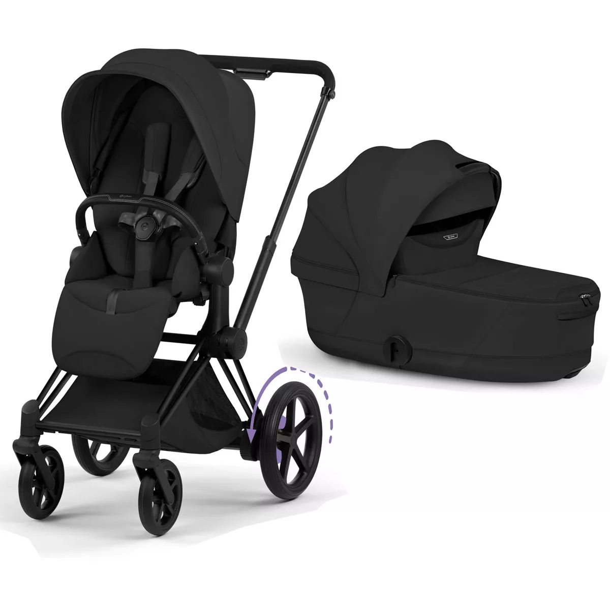 cochecito de bebé Cybex e Priam Style Sepia Black chasis Matt Black