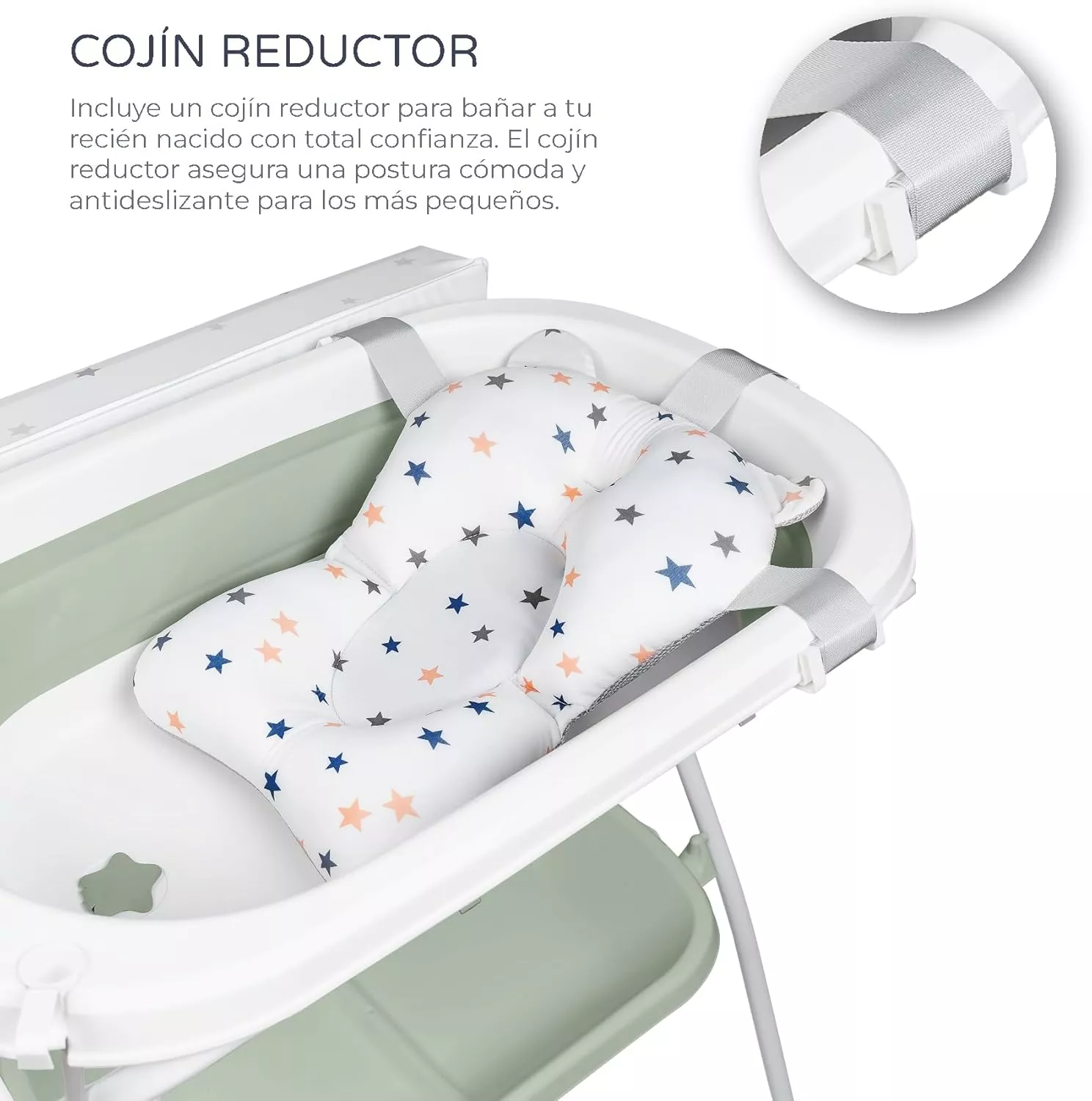 Bañera plegable con cambiador Zoe Verde