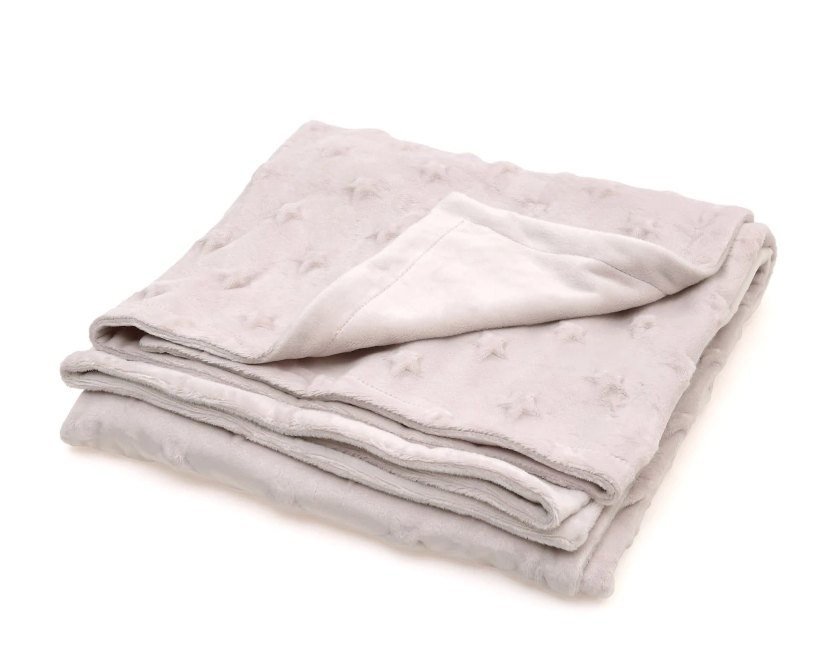 Manta para bebés con estrellas en relieve Gris
