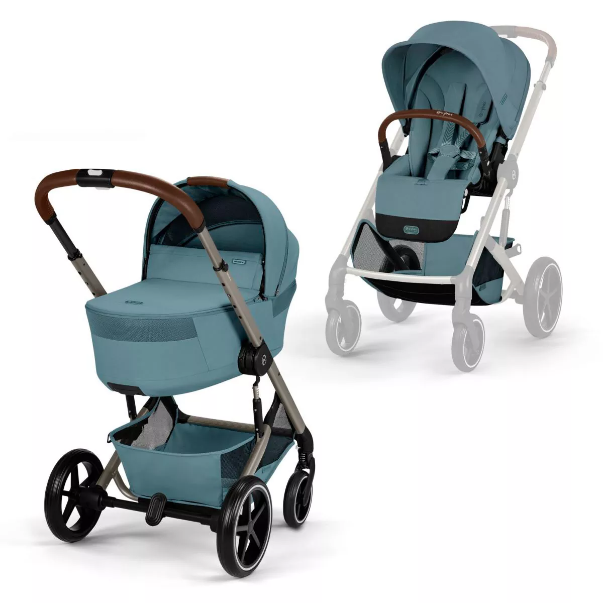 Duo Cybex Balios S lux capazo plegable Stormy Blue