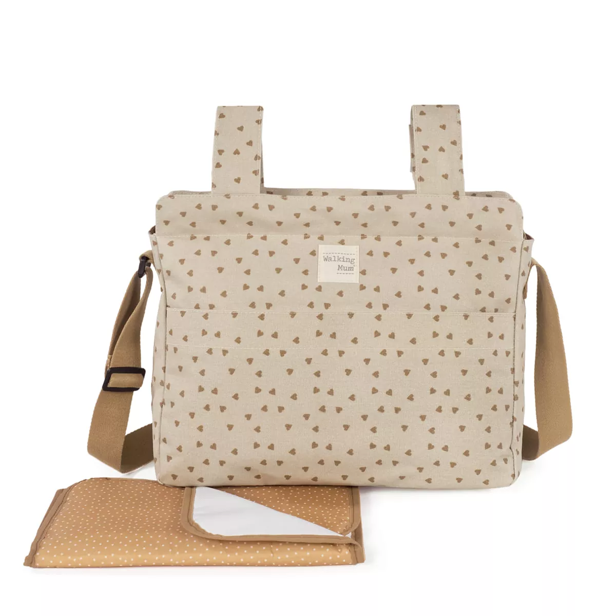 Bolsa Canastilla Corazones  Poppy Canela Walking Mum