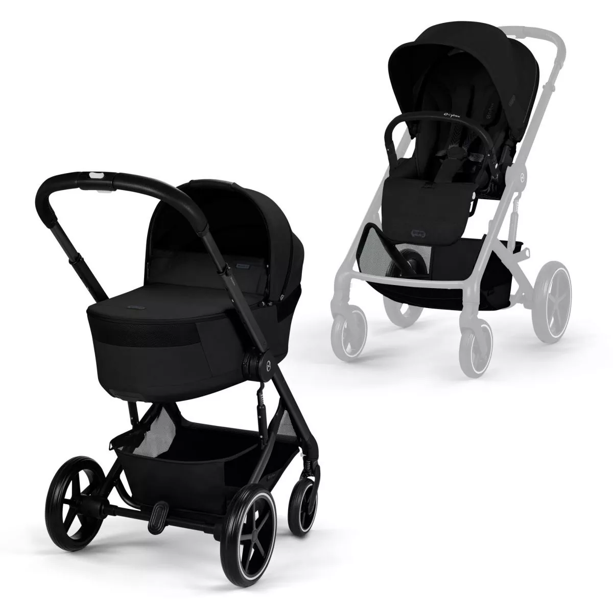 Duo Cybex Balios S lux capazo plegable Moon Black