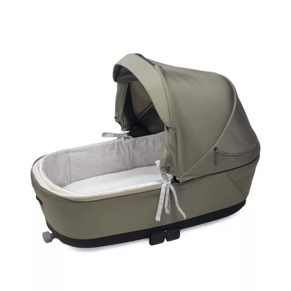 Cubre Cuco con Varillas- Sabana ajustable Little Bloom Vichy Gris Pasito a Pasito