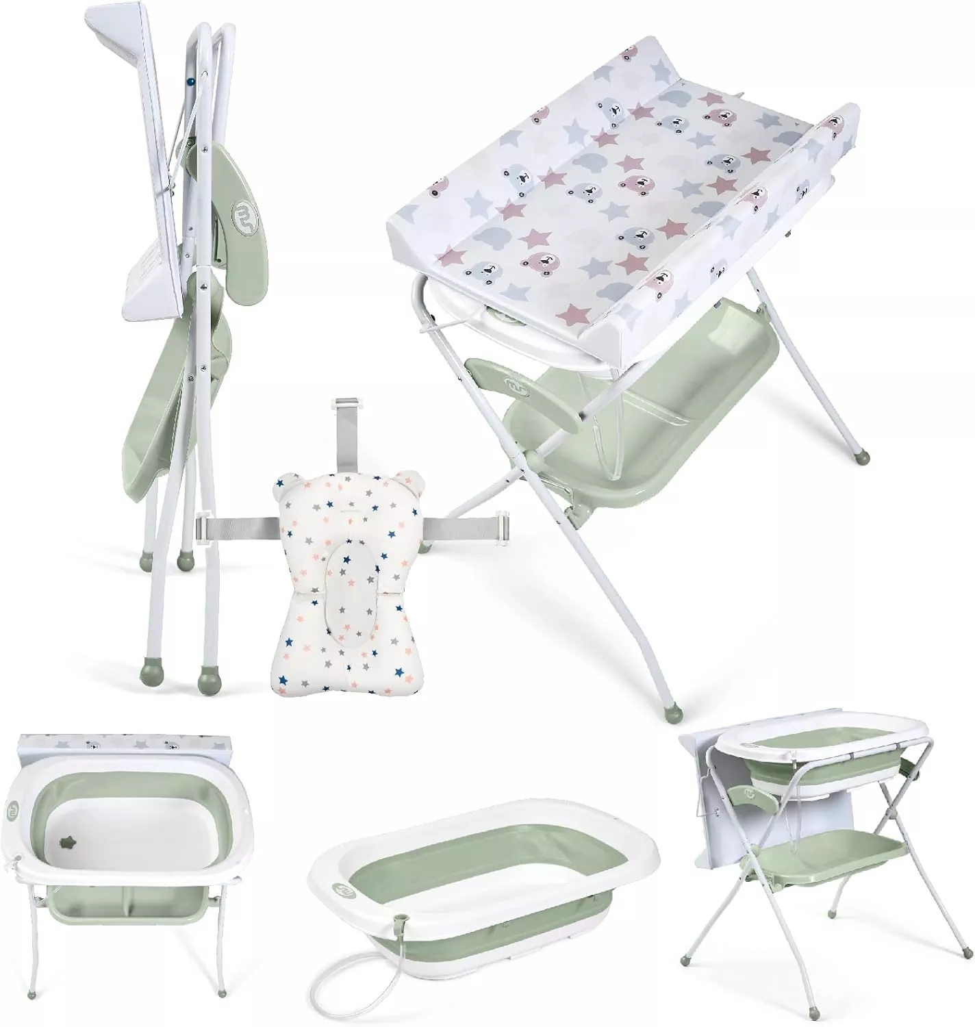 Bañera plegable con cambiador Zoe Verde