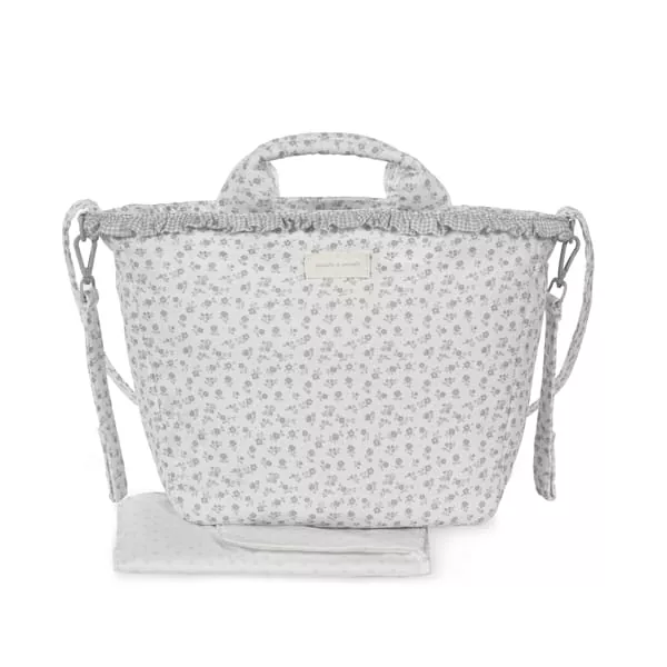 Bolsa canastilla Little Bloom Flor Gris Pasito a Pasito