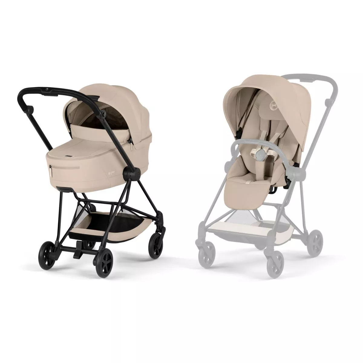 Carrito duo Cybex mios Comfort Matt Black Cozy Beige