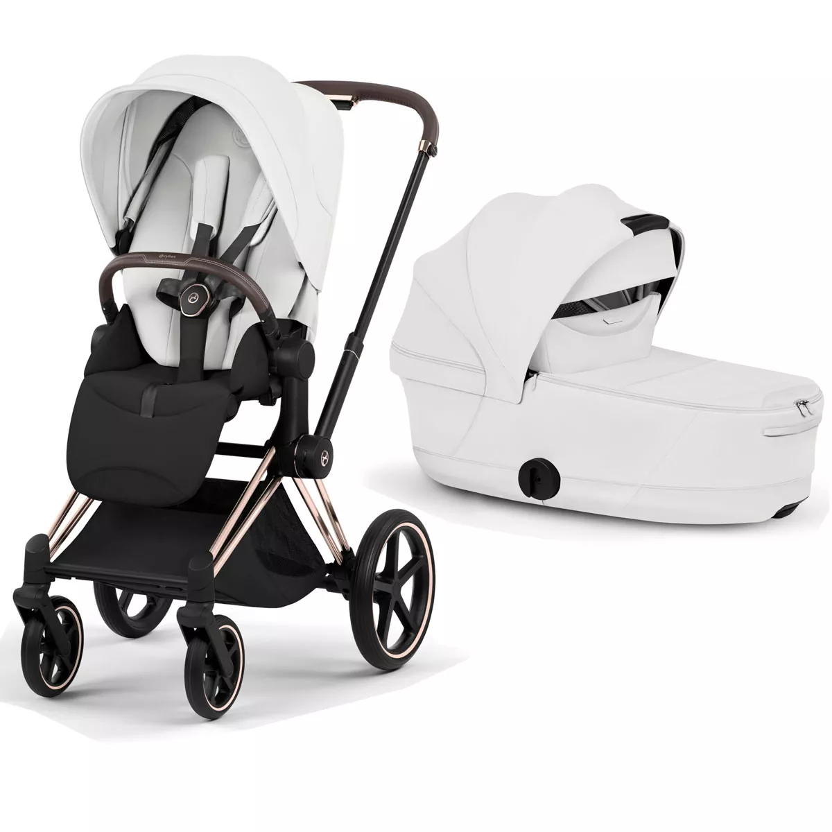cochecito de bebé Cybex Priam Style Off White chasis Rosegold