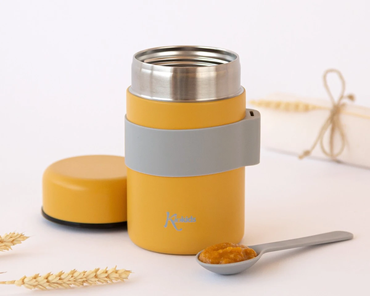Termo Papillero de Acero Inoxidable 500 ml. con Cuchara Mostaza Kiokids
