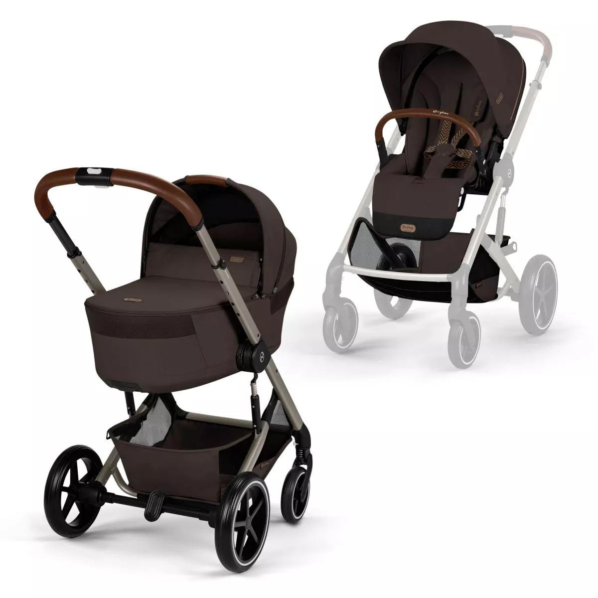 Duo Cybex Balios S lux capazo plegable Chocolate Brown