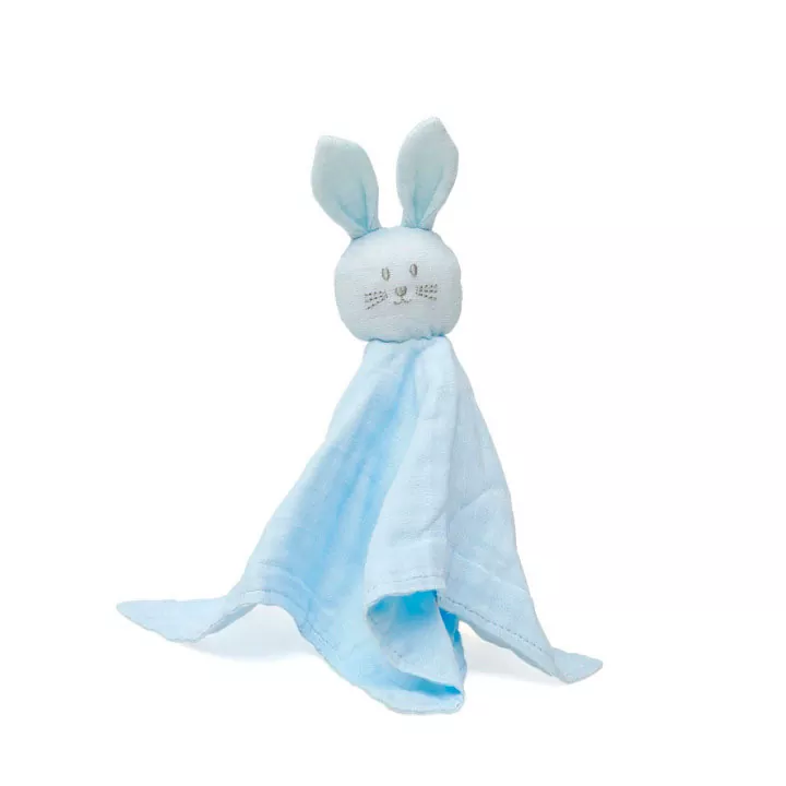 Doudou conejito de Bambú  azul