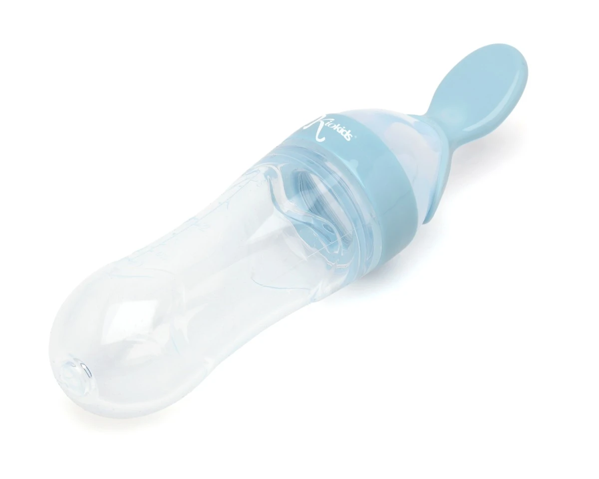 Cuchara dispensadora de papilla azul claro