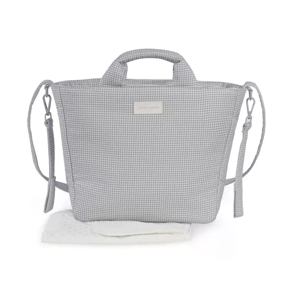 Bolsa canastilla Little Bloom Vichy Gris Pasito a Pasito
