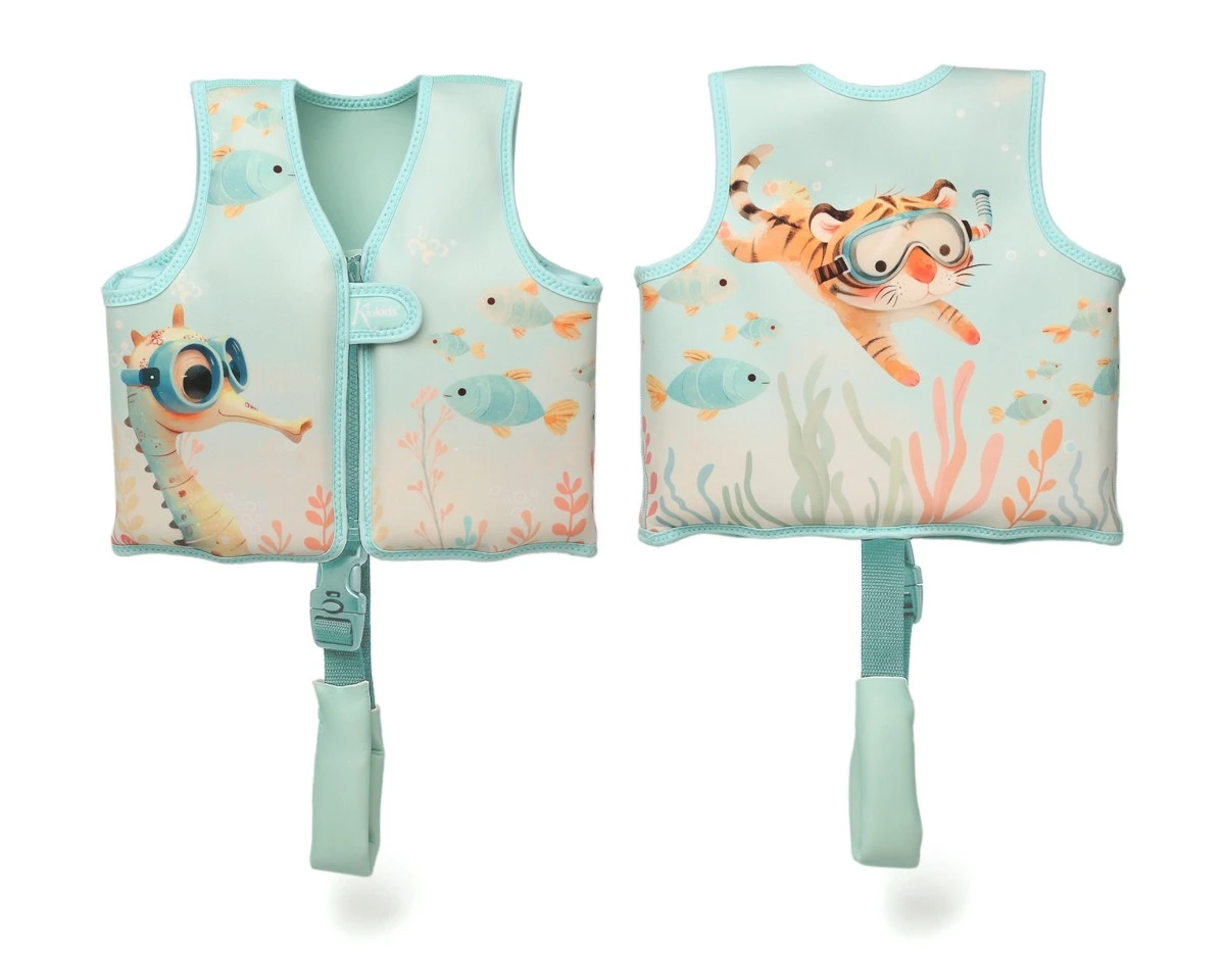 Chaleco Neopreno Flotación  Bebes y Niños de 12-24 meses Menta Kiokids