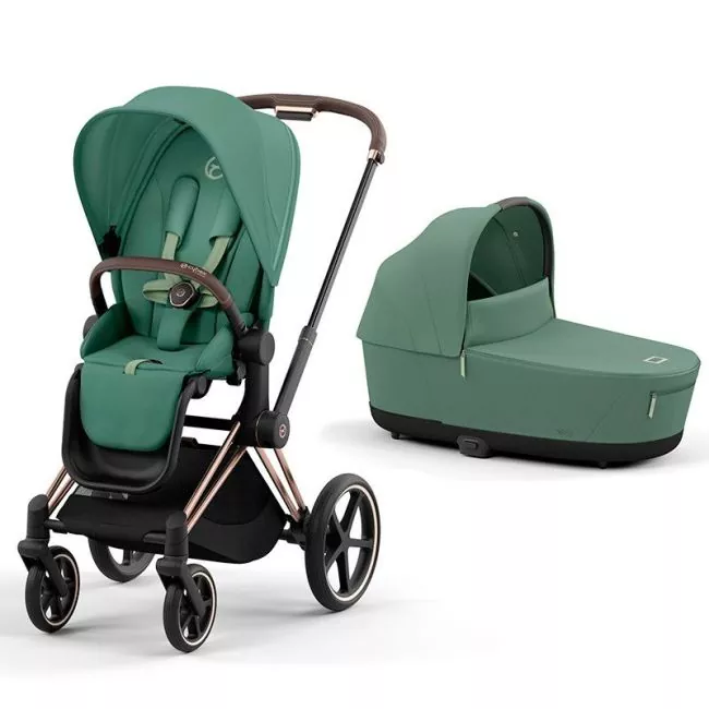 Cochecito duo Cybex Priam Leaf green chasis Rosegold