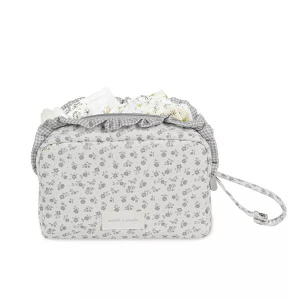 Neceser Little Bloom Flor Gris Pasito a Pasito