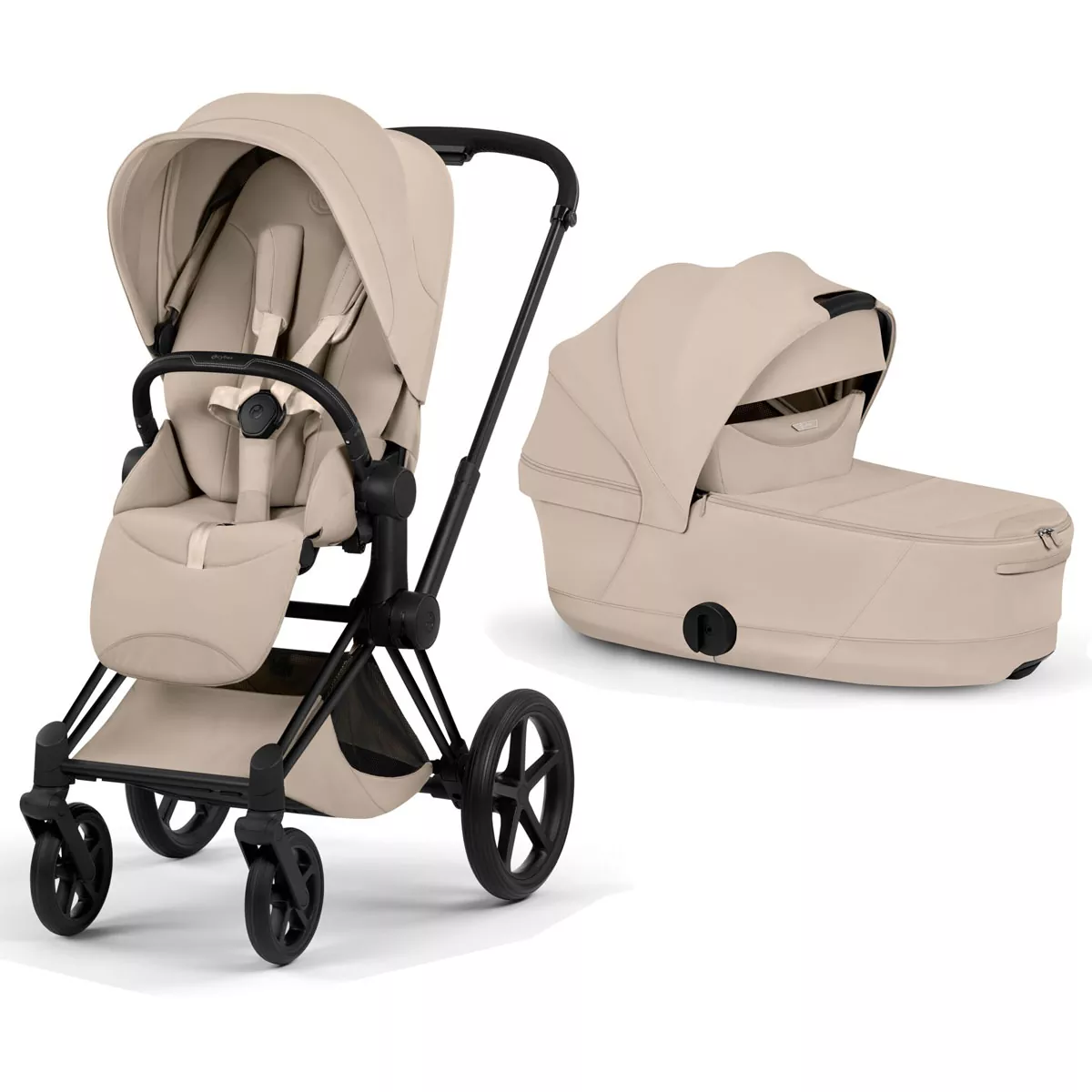 cochecito de bebé Cybex Priam Style Cozy Beige chasis Matt Black