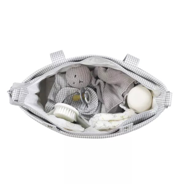 Bolsa crossbody Piel Little Bloom Vichy Gris Pasito a Pasito