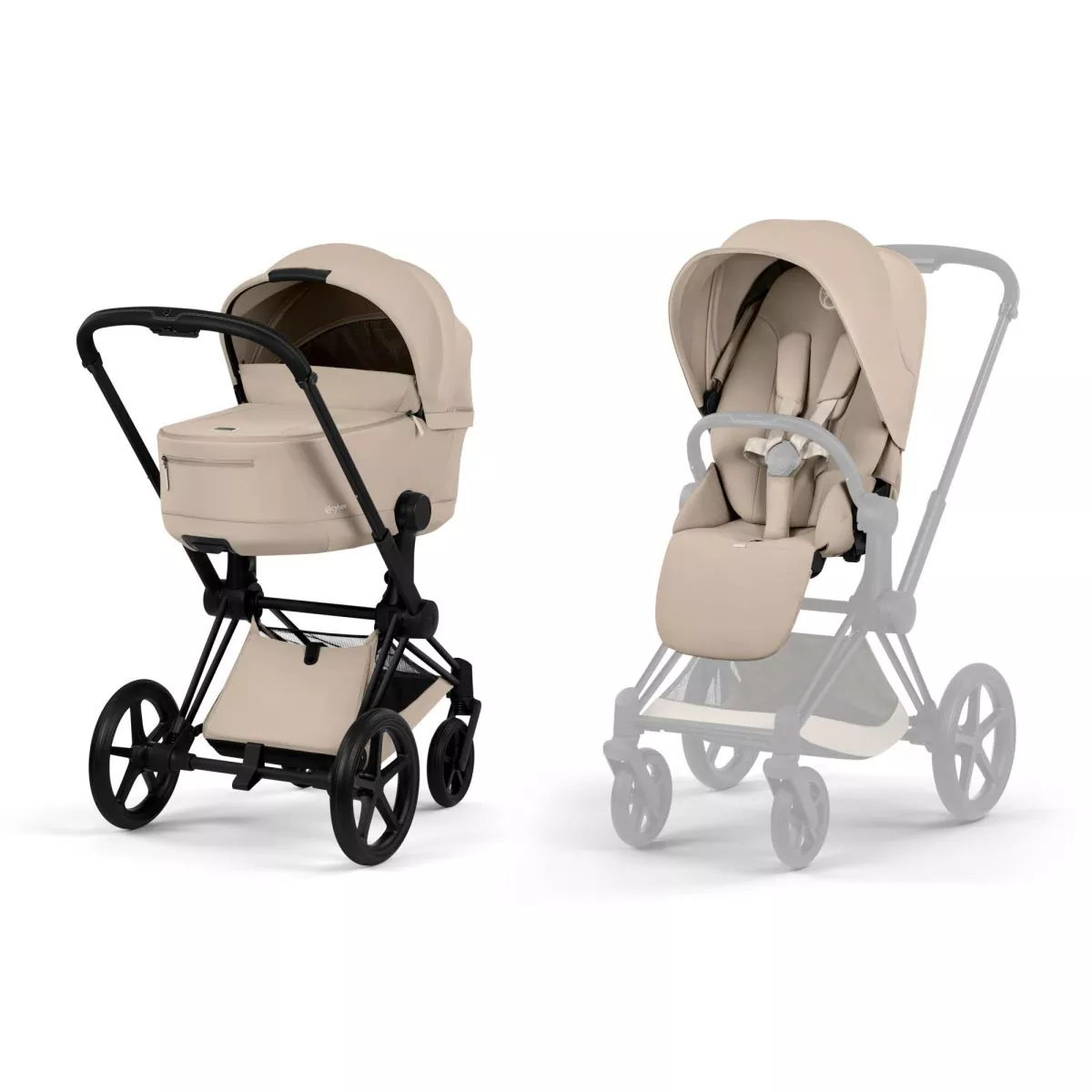 Cochecito de bebé Cybex Priam Comfort Cozy beige Matt black