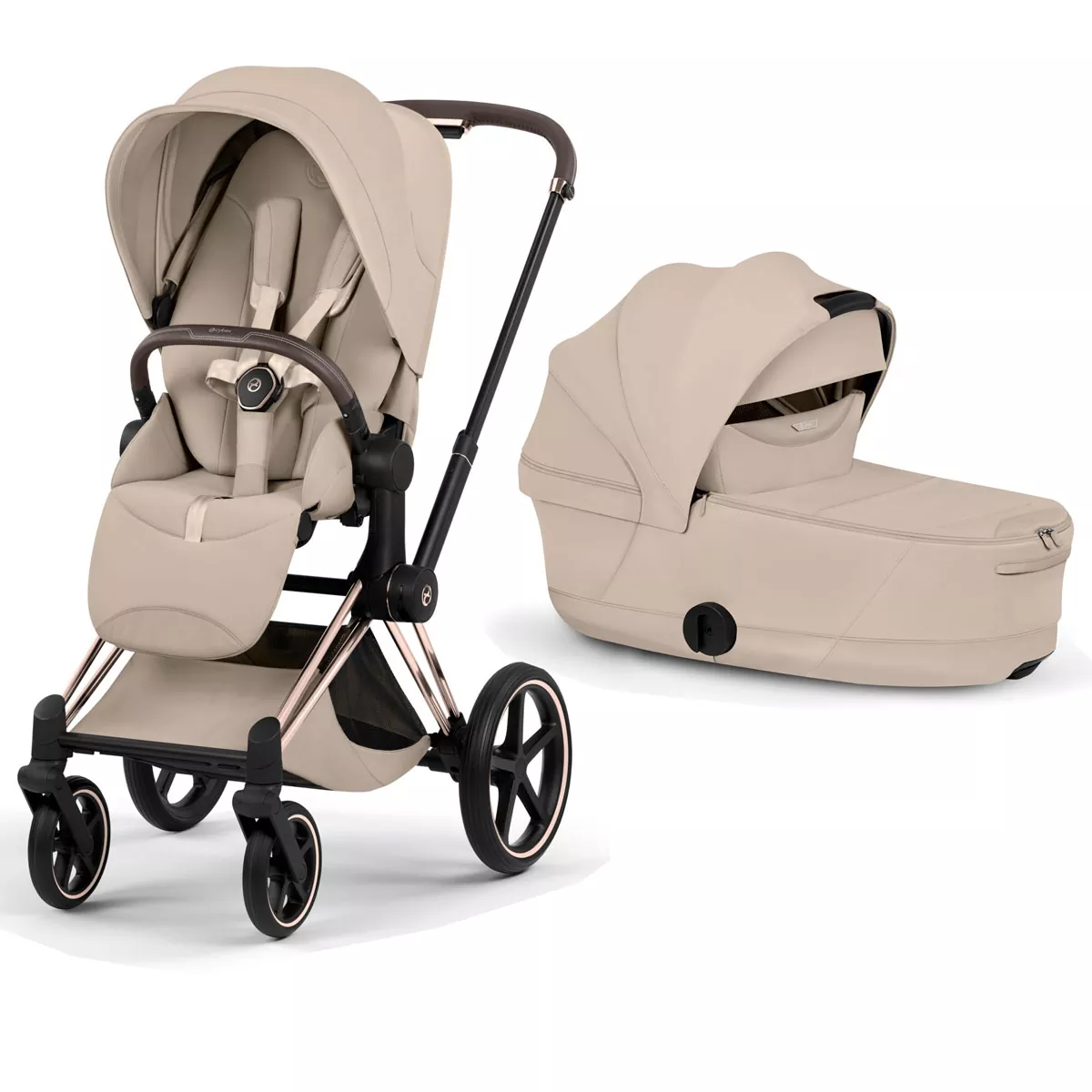 cochecito de bebé Cybex Priam Style Cozy Beige chasis Rosegold
