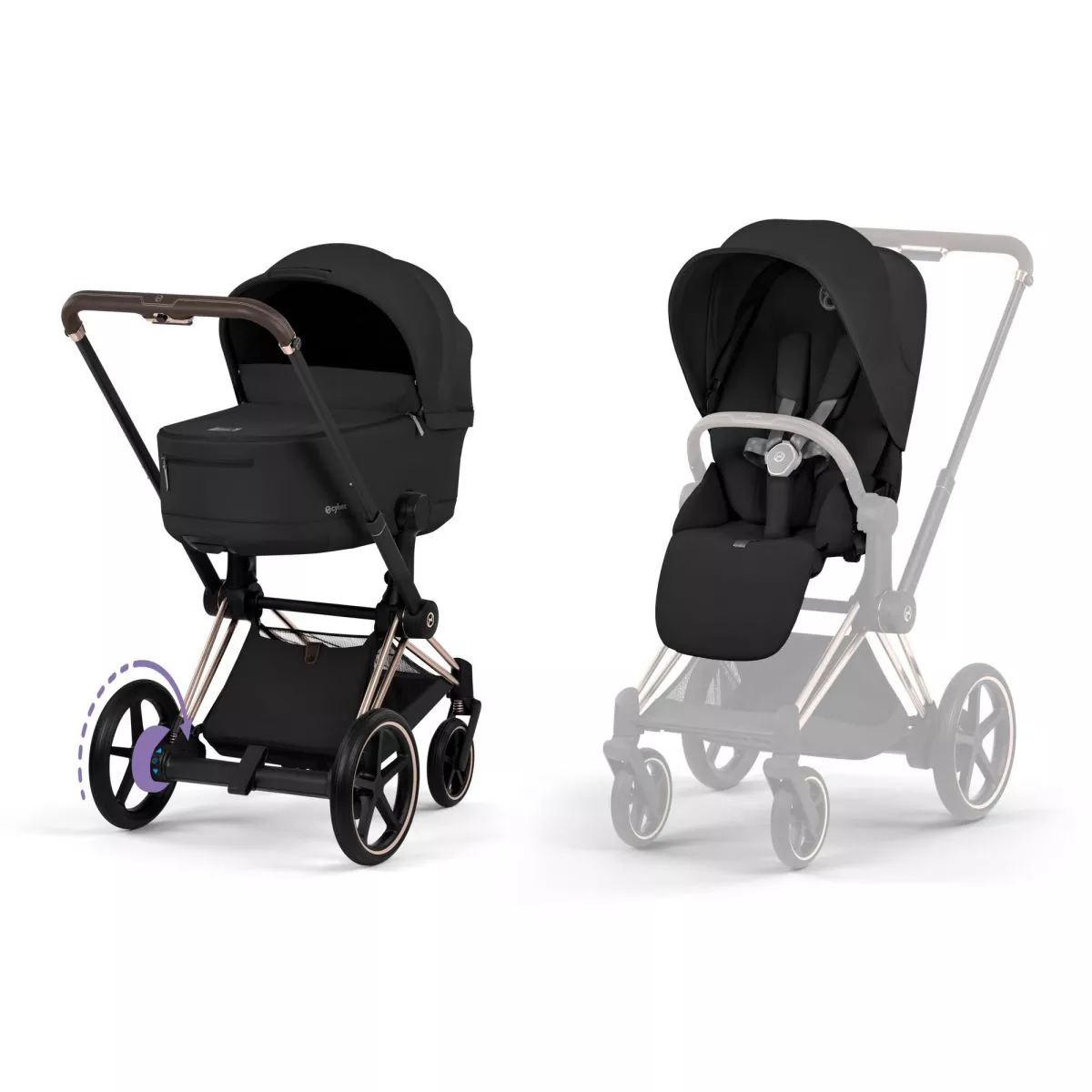 Cybex e-Priam Comfort Sepia Black Rosegold