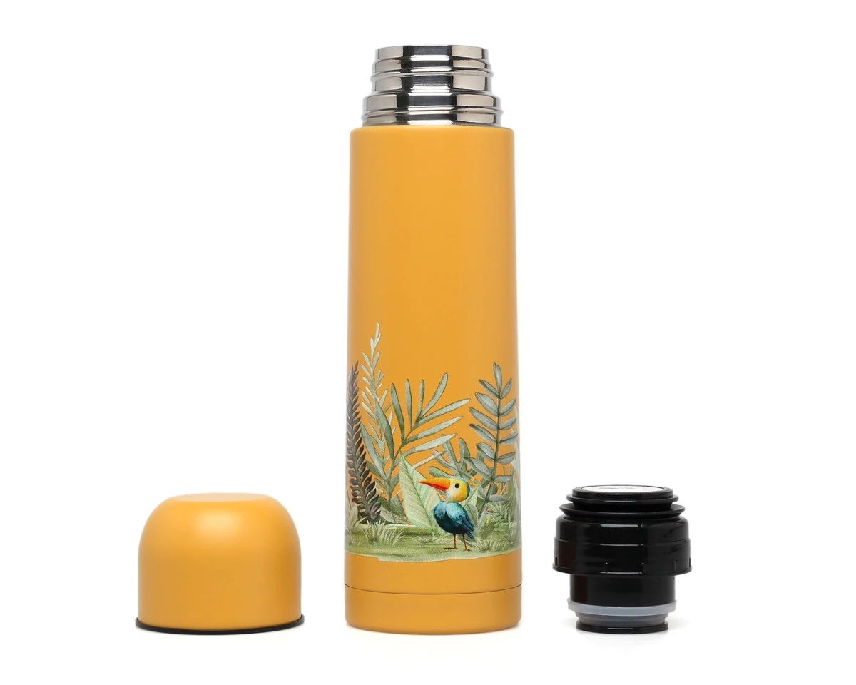 Termo para Líquidos 500 ml.  Mostaza Kiokids