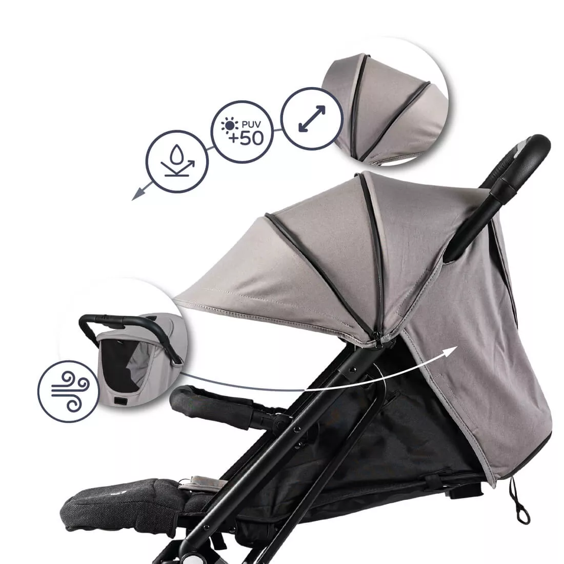 Silla de paseo Keo gris