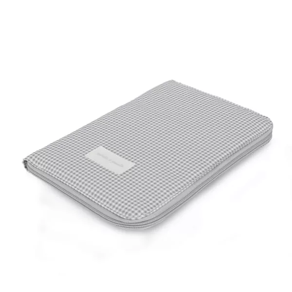 Portadocumentos Little Bloom Vichy Gris Pasito a Pasito