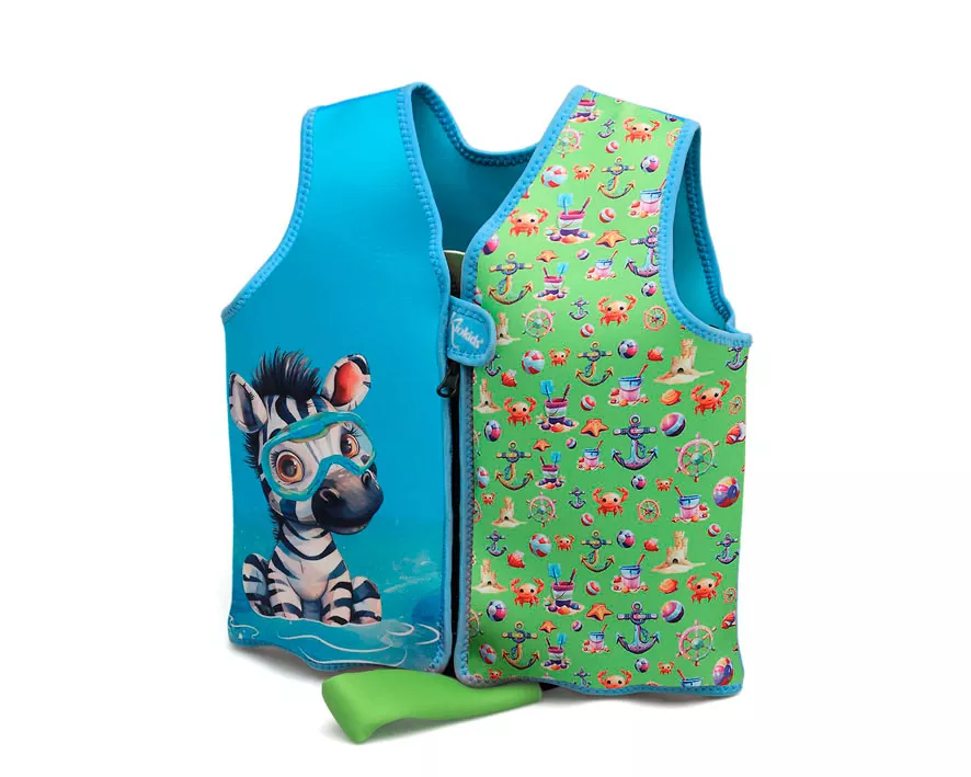 Chaleco Neopreno Flotación Animales Verde 12-24 meses