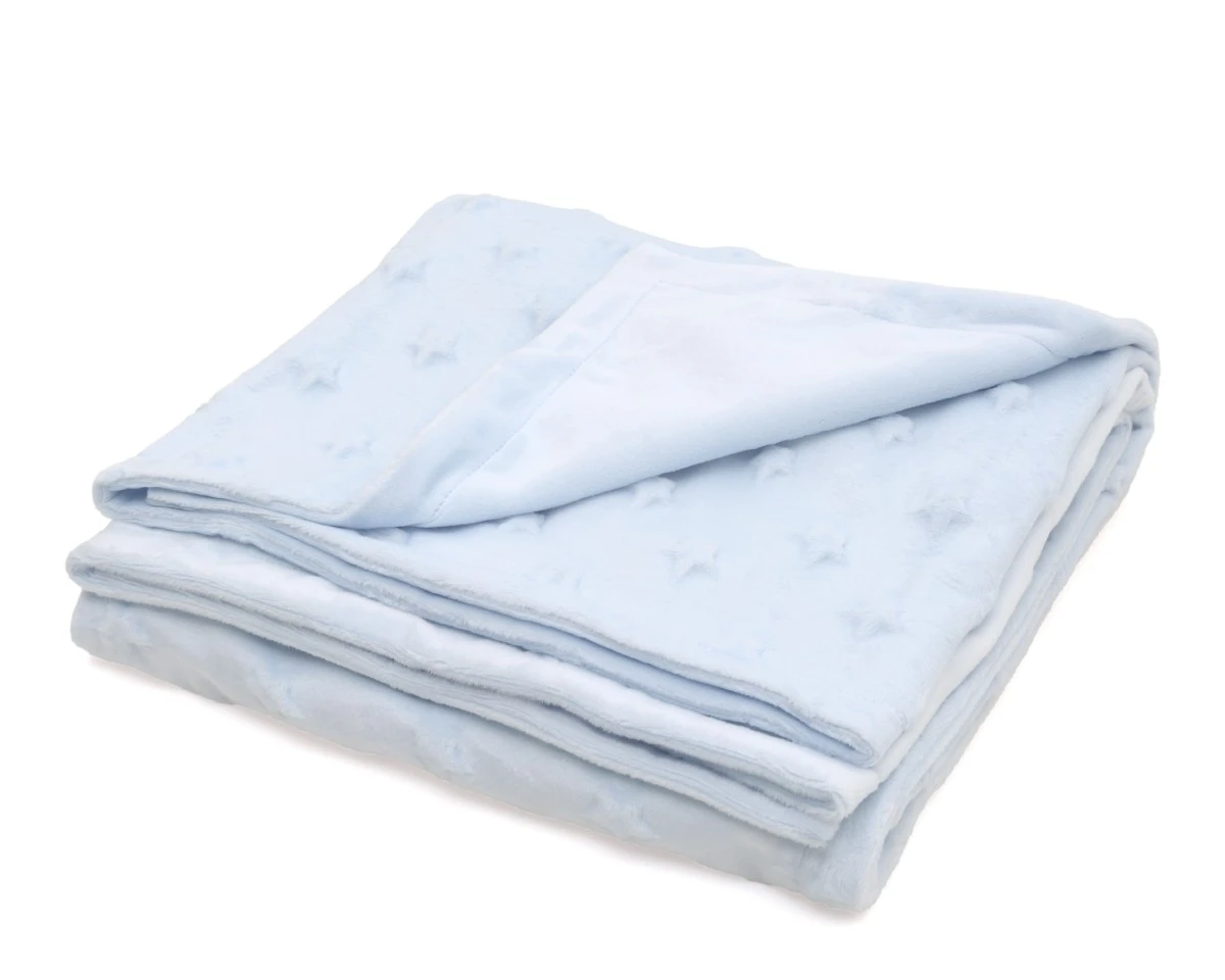 Manta para bebés con estrellas en relieve Azul